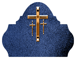 DARAY L 517 CP SH BL Copper 3 Crosses Shimmer Blue Background